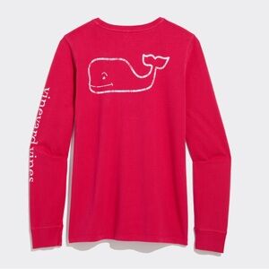 New Vineyard Vines Women’s Garment Dyed Vintage Whale Long Sleeve Tee